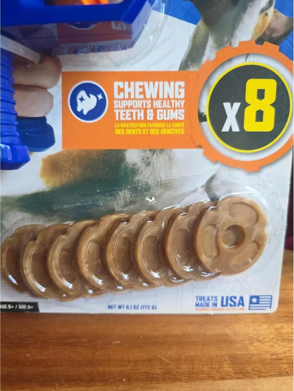 Nerf Dog Treat Blaster Gun with 8 Chicken Flavored Discs for your best friend